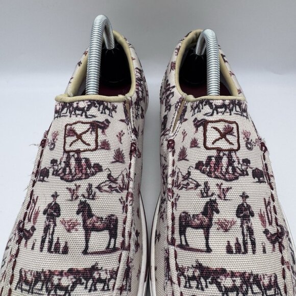 Twisted X Casual Shoes Womens Western Print Maroon Ivory Size 9.5 M WCA0073 - Picture 3 of 7